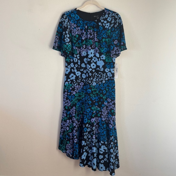 Maggy London Flutter Sleeve Asymmetrical Hem Dress (NWT) - Picture 2 of 5